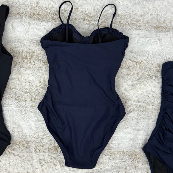 J. Crew Twist-front Bandeau One-piece Swimsuit NAVY BLUE - Picture 7 of 8